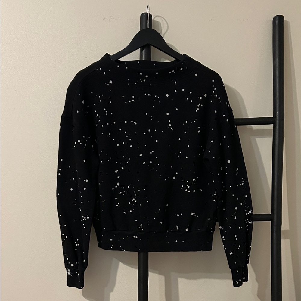 Anthropologie Pilcro and the Letterpress Black and White Speckled Sweatshirt
